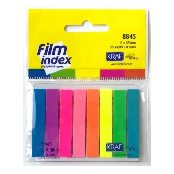 Kraf Fılm Yapışkanlı Ayraç Index 8x45mm. 25 Sayfa 8 Renk - 8845 - Görsel 7