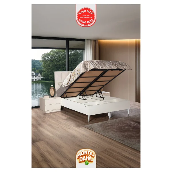 İmbaş Çeşme Vizon Yatak Odası Takmı %100 Mdf - Bazalı - Görsel 4