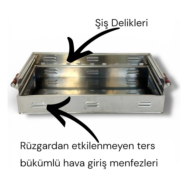 Pratikoutdoor 70x40 Cm Katlanır Kömürlü Mangal - Görsel 4