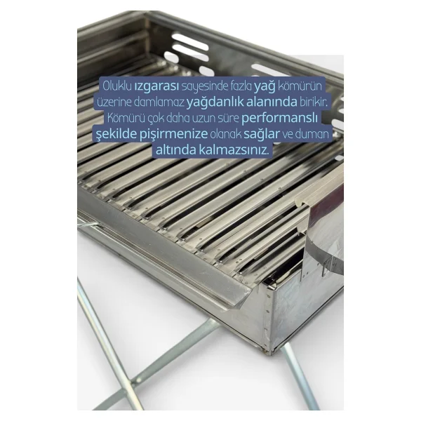 Pratikoutdoor 70x40 Cm Katlanır Kömürlü Mangal - Görsel 5