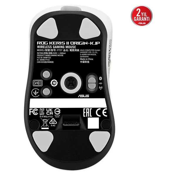 Asus Rog Keris Iı Origin-Kjp Şarjlı Ergonomik Optik Kablolu/Kablosuz Oyuncu Mouse - Görsel 5