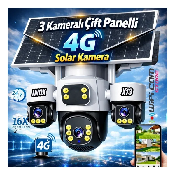 Inox Digital Inox-X13 Speed Dome Full HD Solar Gece Görüşlü Güvenlik Kamerası - Görsel 6