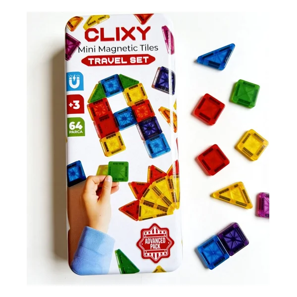 Clixy Mini Manyetik Bloklar 64 Parça Travel Set - Görsel 8