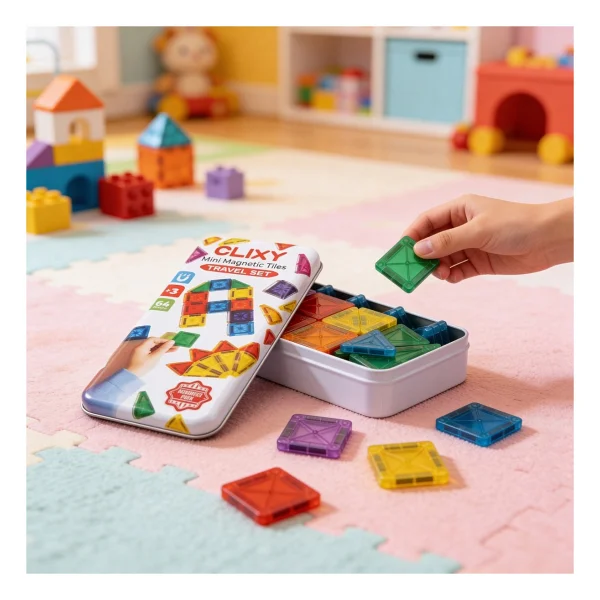 Clixy Mini Manyetik Bloklar 64 Parça Travel Set - Görsel 4