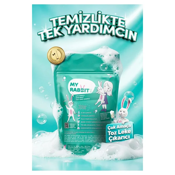 My Rabbit! Çok Amaçlı Oksijenli Toz Leke Çıkarıcı 800 Gr 3'lü - Görsel 7