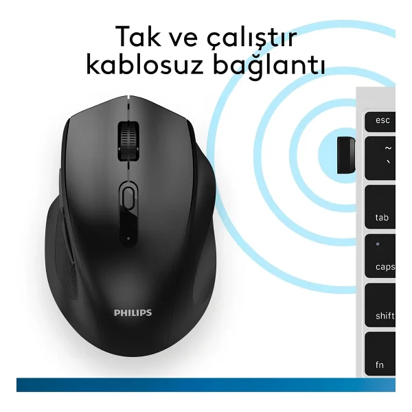 Philips Spk7547 Siyah Optik Kablosuz Mouse - Görsel 6