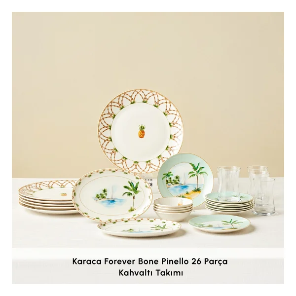 Karaca Forever Bone Pinello 26 Parça 6 Kişilik Kahvaltı Takımı - Görsel 3