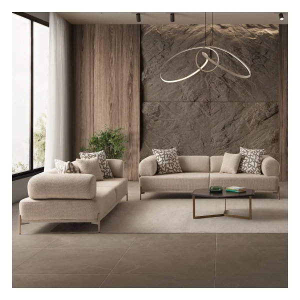Edsy Home Mokka 3+3 Koltuk Takımı Krem Renk - Görsel 2