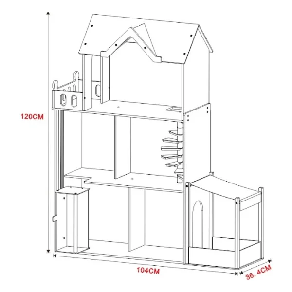Vardem 3 Katlı 15 Parça Aksesuarlı Ev Set 120X104X36.4CM - Görsel 3