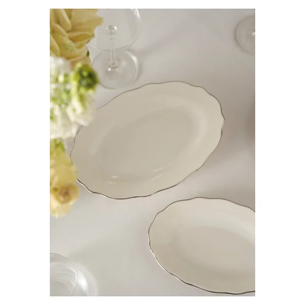 Bella Maison Victoria Silver 25 cm Porselen Sunum Tabağı - Görsel 4