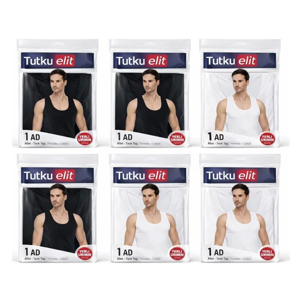 Tutku 6'lı Tutku Elit 1201 Modal Elastan Erkek Atlet - Siyah - Görsel 7