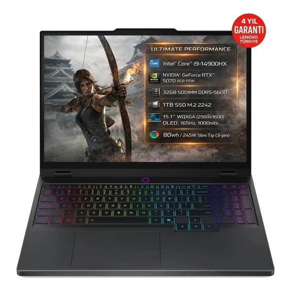 Lenovo Legion 5 15ırx10 83ly00l1tr İ9-14900hx 32 GB 1 TB SSD Rtx5070 15.1" Wqxga Gaming Laptop - Görsel 8