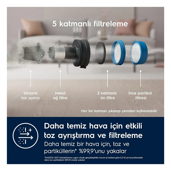Electrolux Animal 700 Serisi Çok Hafif (2.2 Kg) Ve Güçlü Dikey Şarjlı Süpürge- 10 Yıl Motor Garantili + Dijital Hassas Mutfak Tartısı Hediye - Gri - Koyu Gri - Dijital Mutfak Tartısı Hediye - Görsel 4