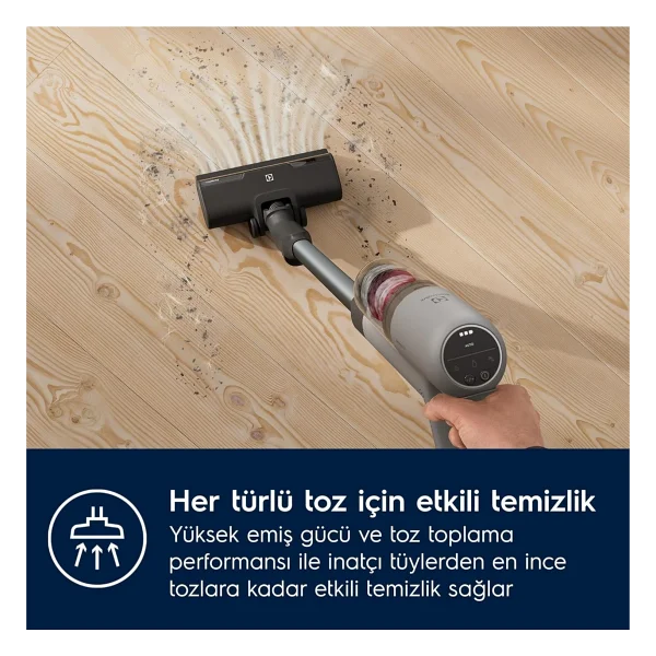 Electrolux Animal 700 Serisi Çok Hafif (2.2 Kg) Ve Güçlü Dikey Şarjlı Süpürge- 10 Yıl Motor Garantili + Dijital Hassas Mutfak Tartısı Hediye - Gri - Koyu Gri - Dijital Mutfak Tartısı Hediye - Görsel 6