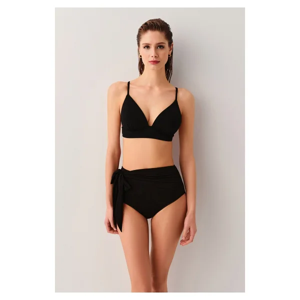 Suwen Yüksek Bel Bağcıklı Bikini Alt - Görsel 2
