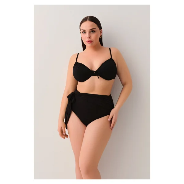Suwen Yüksek Bel Bağcıklı Bikini Alt - Görsel 3