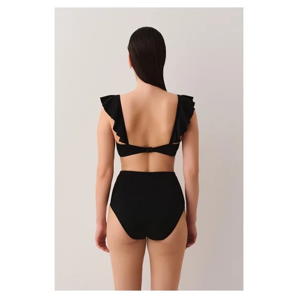 Suwen Volanlı Bralet Bikini Üst - 36 - Siyah - Görsel 4