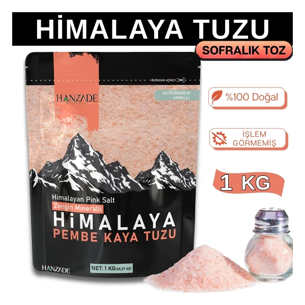 Hanzade Pembe Toz Himalaya Tuzu 1 Kg - Görsel 8