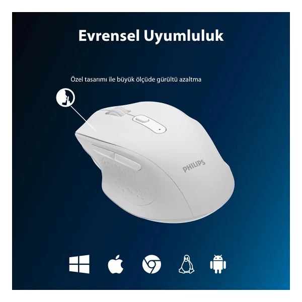 Philips Spk7547 Beyaz Optik Kablosuz Mouse - Görsel 2