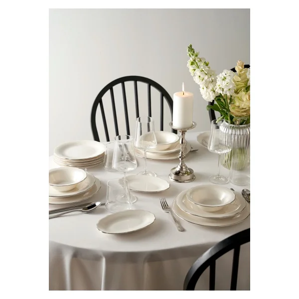 Bella Maison Victoria Silver 20 cm Porselen Sunum Tabağı - Görsel 3