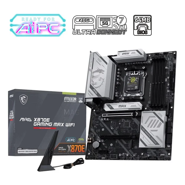 Msı Mag X870e Gaming Max Wi-Fi AMD Am5 DDR5 Atx Anakart - Görsel 5