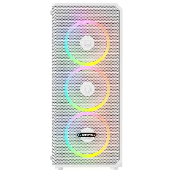 Rampage Helios Mesh Rainbow Fanlı Beyaz 650 W Atx Oyuncu Kasası - Görsel 3