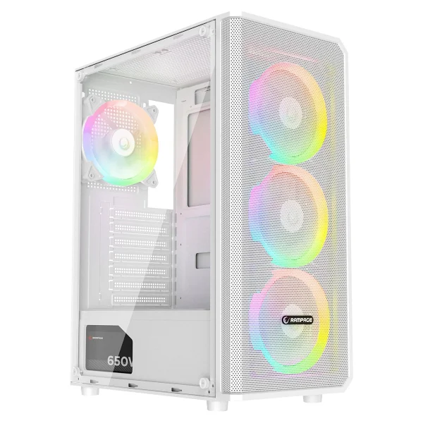Rampage Helios Mesh Rainbow Fanlı Beyaz 650 W Atx Oyuncu Kasası - Görsel 10