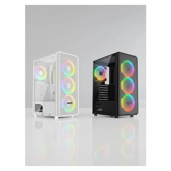 Rampage Helios Mesh Rainbow Fanlı Beyaz 650 W Atx Oyuncu Kasası - Görsel 7