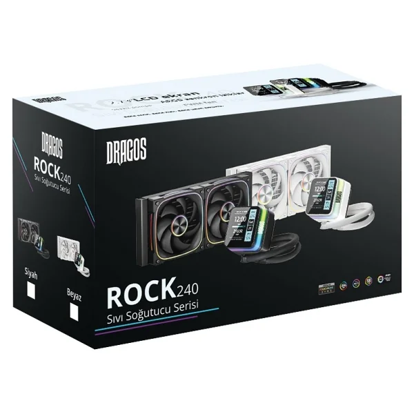 Dragos Rock Lcd Argb Siyah 240 Mm İşlemci Sıvı Soğutucu - Görsel 8