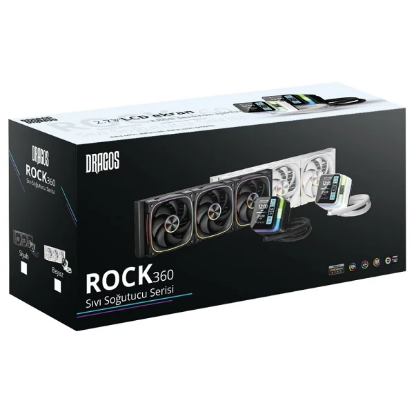 Dragos Rock Lcd Argb Siyah 360 Mm İşlemci Sıvı Soğutucu - Görsel 8