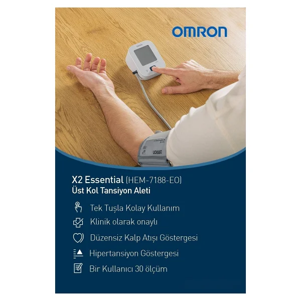 Omron X2 Essential Hem-7188-Eo Koldan Dijital Tansiyon Aleti - Görsel 4
