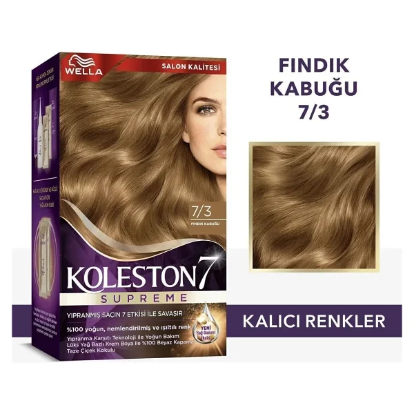 Wella Koleston Supreme Kit Saç Boyası 7/3 Fındık Kabuğu X3 Adet - Görsel 3