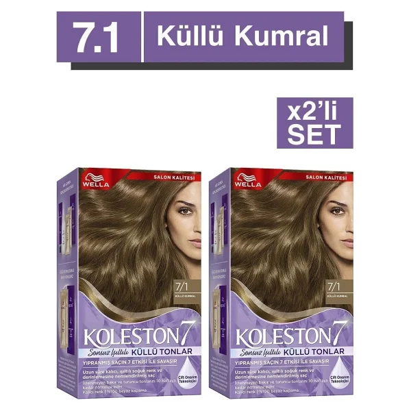 Wella Koleston Supreme Kit Saç Boyası 7/1 Küllü Kumral X2 Adet - Görsel 2