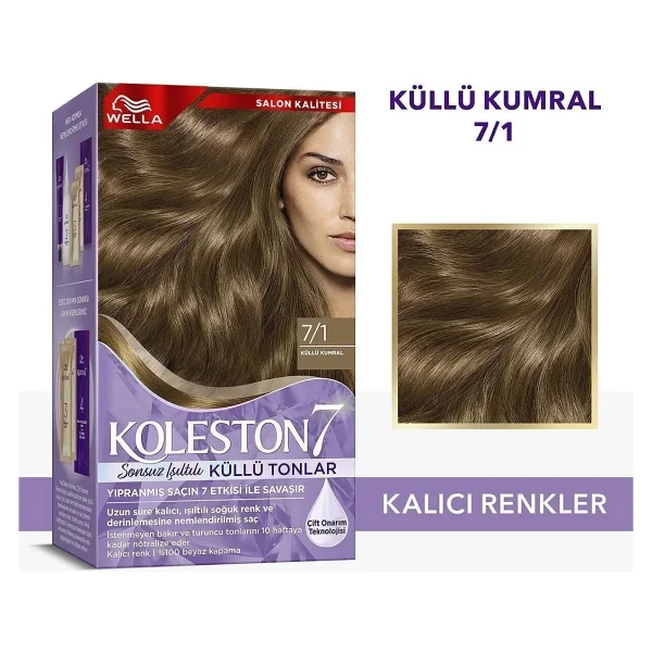 Wella Koleston Supreme Kit Saç Boyası 7/1 Küllü Kumral X2 Adet - Görsel 3