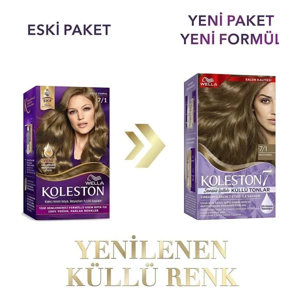 Wella Koleston Supreme Kit Saç Boyası 7/1 Küllü Kumral X2 Adet - Görsel 4