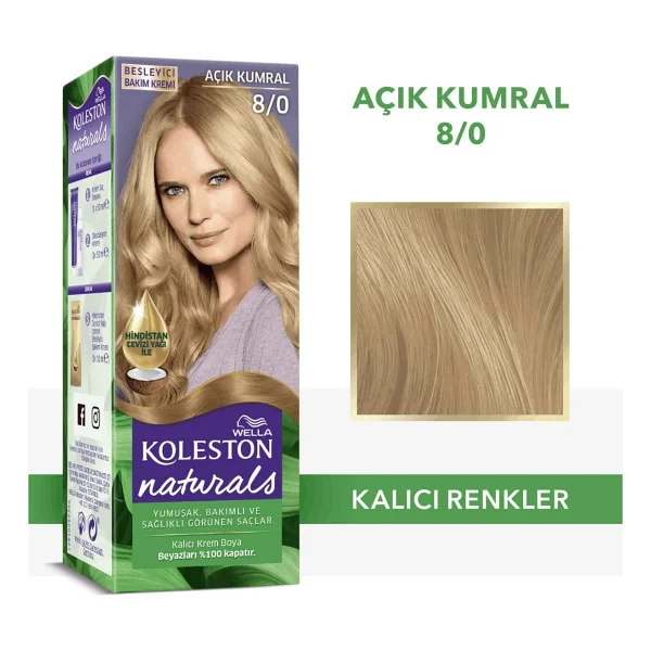 Koleston Naturals 8.0 Açık Kumral Saç Boyası - Görsel 8