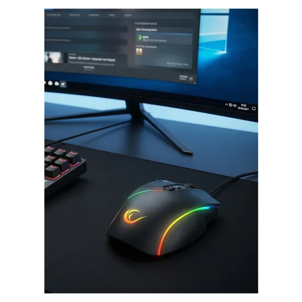 Rampage Smx-G39 Comfort RGB Makrolu Ergonomik Optik Kablolu Oyuncu Mouse - Görsel 9