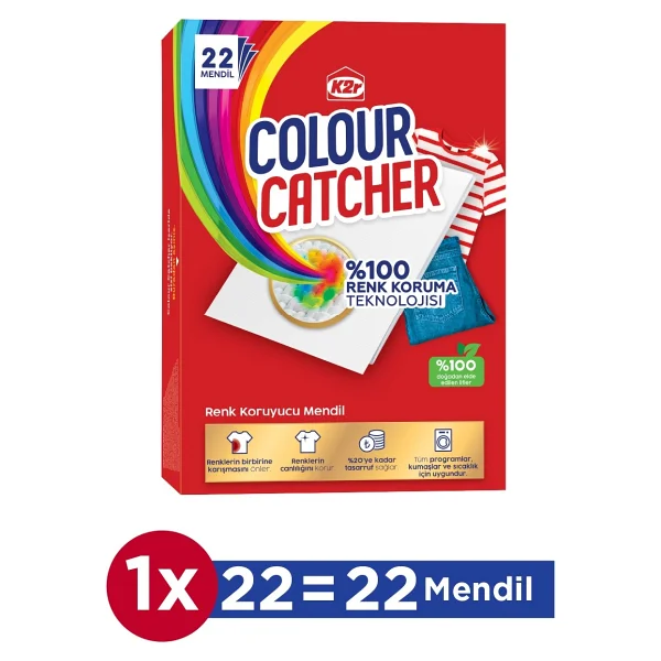 K2r Colour Catcher Renk Koruyucu Mendil 22'li - Görsel 4