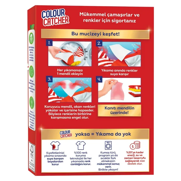 K2r Renk Koruyucu Mendil - 10'lu Paket, 10 Yıkama Kapasitesi, Tüm Renkler İçin, Kokusuz, Parlaklık Koruma Ve Derinlemesine Temizlik Özelliği - Görsel 6