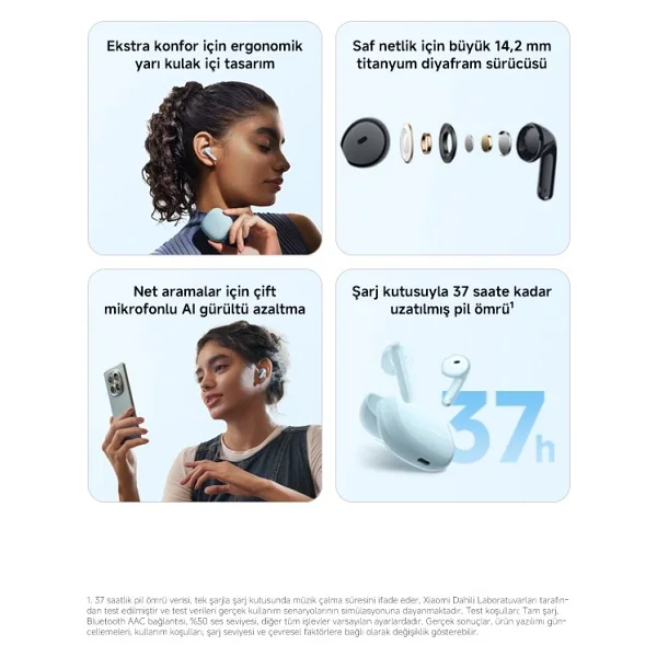 Xiaomi Redmi Buds 8 Active TWS Siyah Kulak İçi Bluetooth Kulaklık - Görsel 3