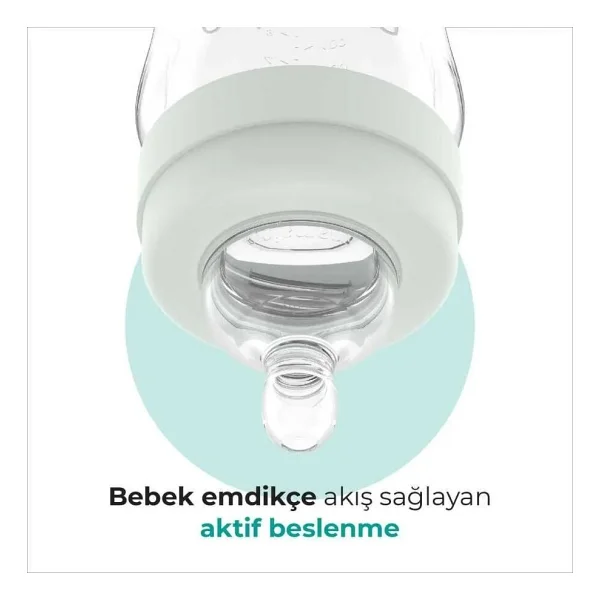 Mamajoo Gece & Gündüz Antikolik Biberon 160 Ml 0 Ay+ Yavaş Akışlı - Beyaz - Görsel 3