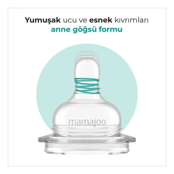 Mamajoo Gece & Gündüz Antikolik Biberon 160 Ml 0 Ay+ Yavaş Akışlı - Beyaz - Görsel 4