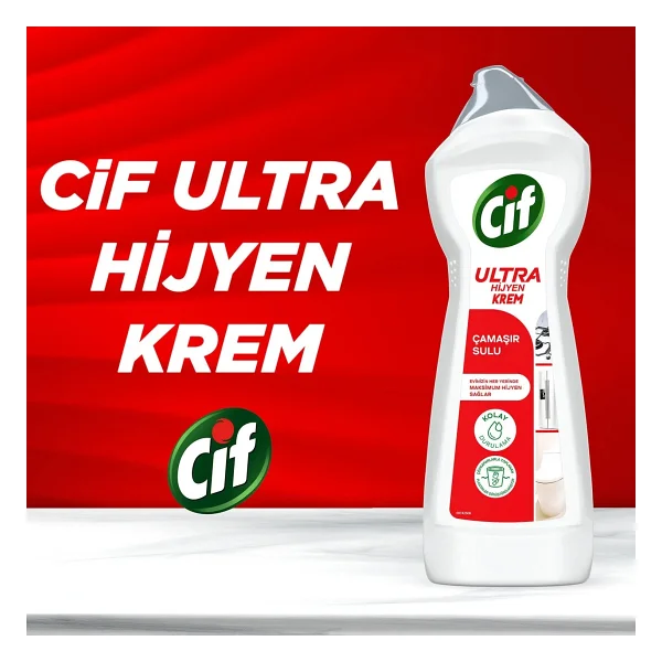 Cif Ultra Hijyen Krem Mutfak Banyo Temizleyici 675 Ml - Görsel 3