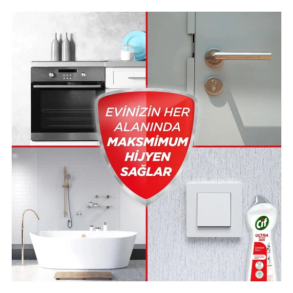 Cif Ultra Hijyen Krem Mutfak Banyo Temizleyici 675 Ml - Görsel 5