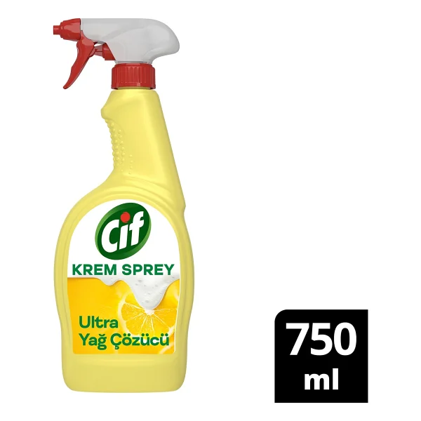 Cif Limonlu Ultra Yağ Çözücü Krem Sprey 750 Ml - Görsel 8