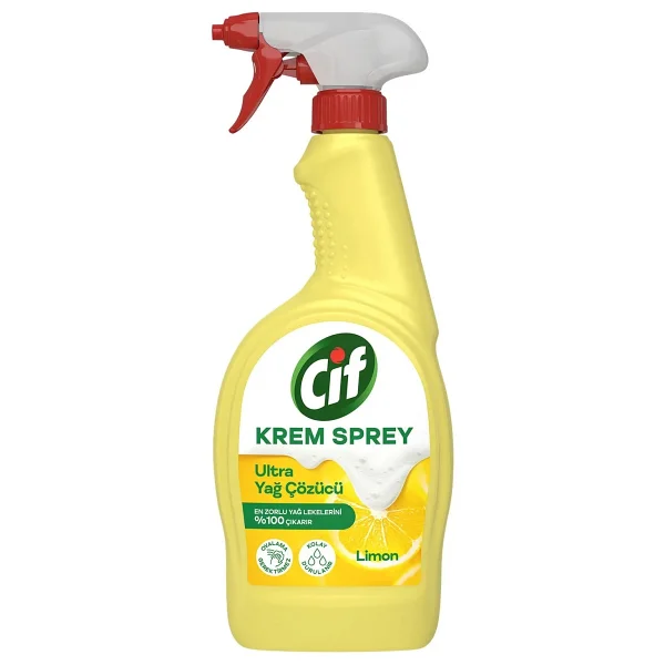 Cif Limonlu Ultra Yağ Çözücü Krem Sprey 750 Ml - Görsel 9