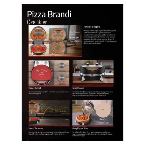 Tecna Brandi 6855 Siyah Pizza Makinesi - Görsel 8