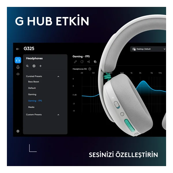 Logitech G325 Lightspeed Kablosuz Kulak Üstü Oyuncu Kulaklığı - Görsel 7