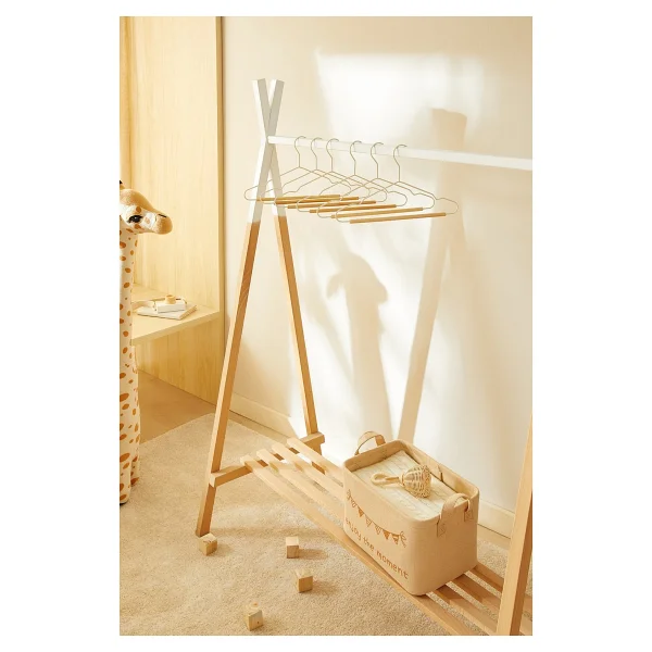 Ocean Home Textile 6'lı Ahşap Destekli Mat Beyaz Renk Kauçuk Kaplamalı Metal Çocuk Giysi Askısı 18 X 32 X 0.3 Cm - Görsel 3