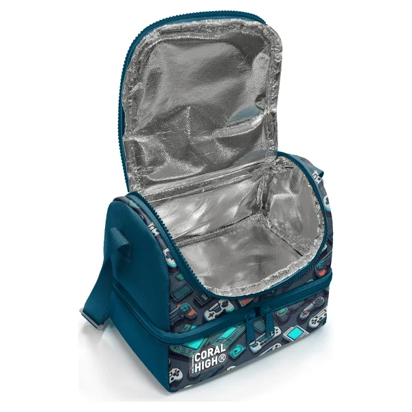 Coral High 37220 Kids Nefti Gamer Desenli 2 Katlı Termoslu Beslenme Çantası - Görsel 3